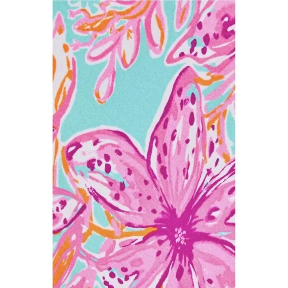 NWT Lilly Pulitzer Esmeray Midi 2PC Set Puff Sleeve Surf Blue Bonita Blooms Sz L - Picture 6 of 16